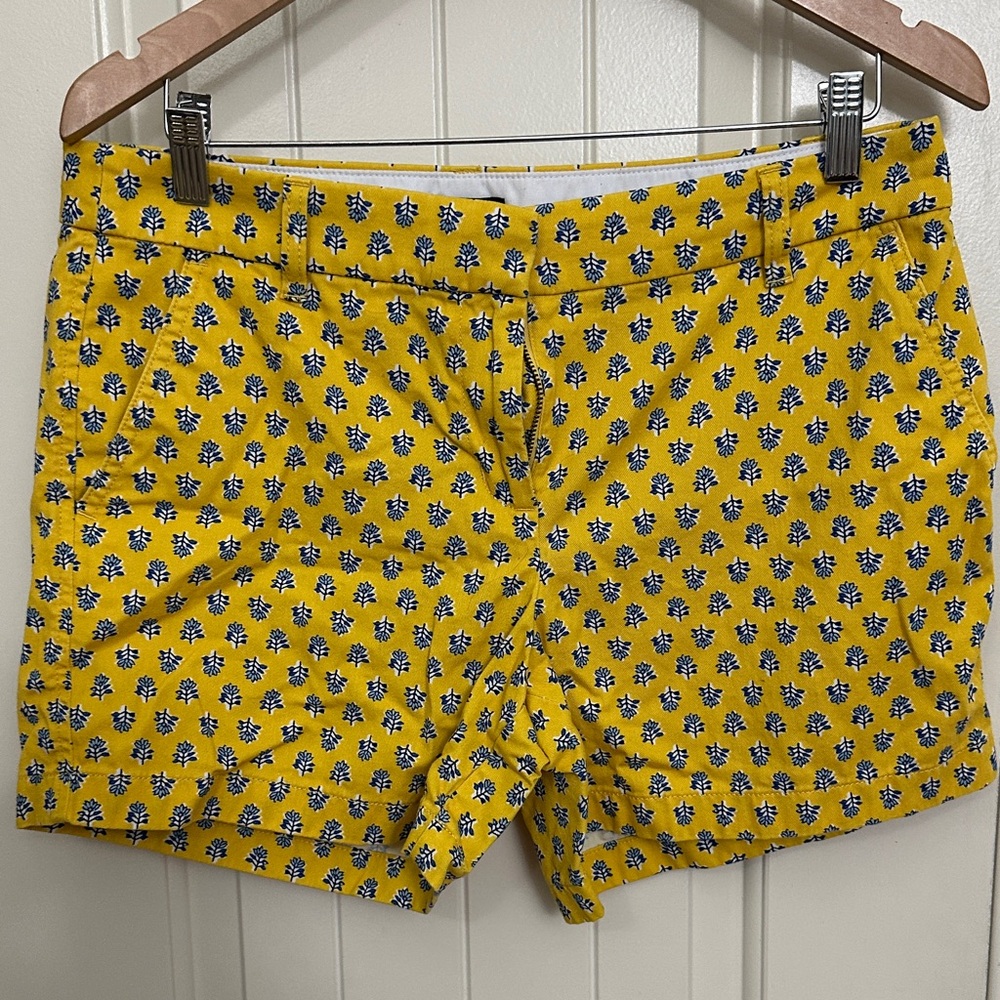 J. Crew Yellow and Blue Patterned Women's Shorts